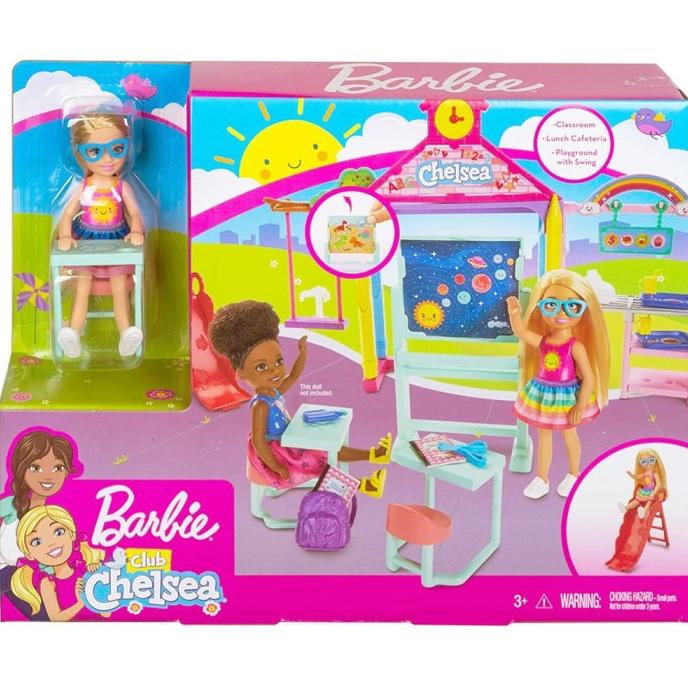 Mattel Barbie Club Chelsea Doll and School Playset - boneka