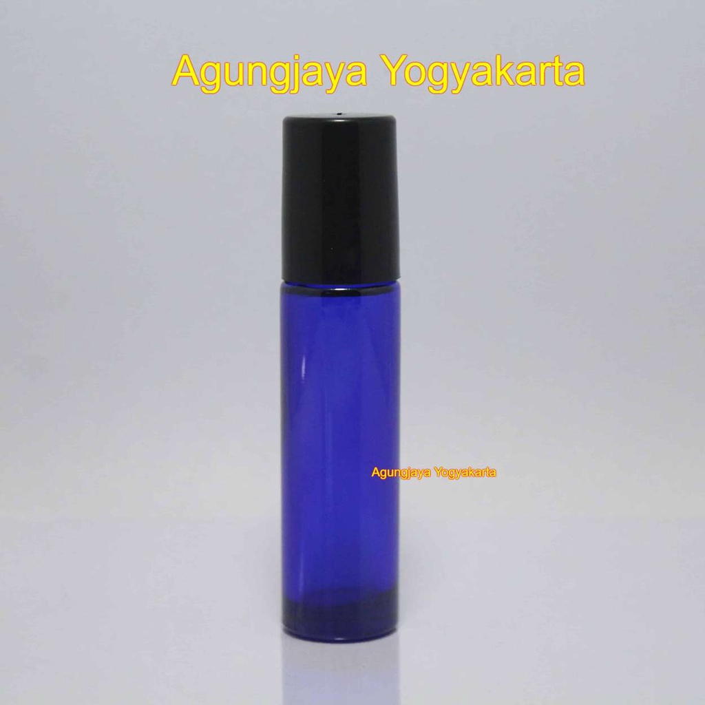 Botol Roll On 6 ml Biru Original Hitam / Botol Parfum 10 ml / Botol Fresh Care Kosong Stainless Ori 