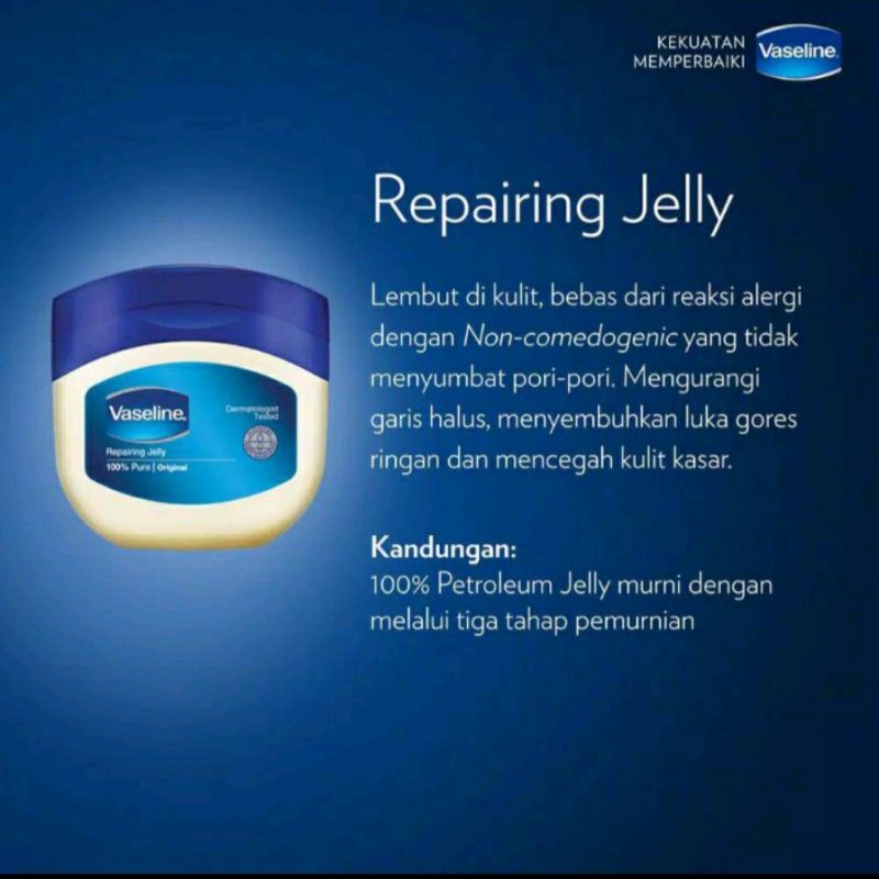 Vaseline Repairing Petrolium Jelly Lotion Original Pure 100 Ml