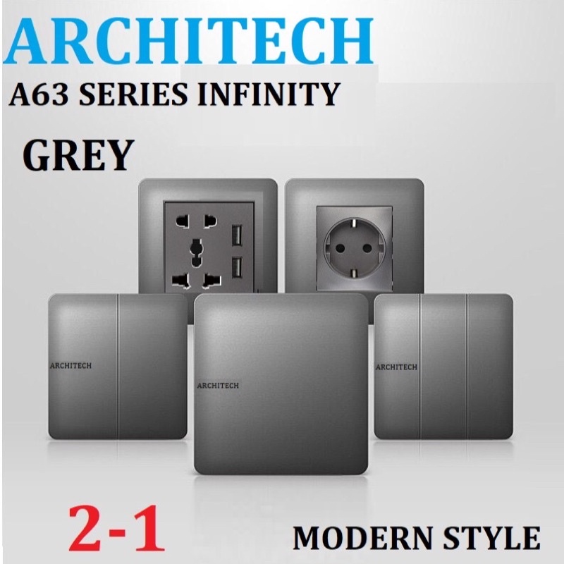 Architech saklar TV infinity grey A63