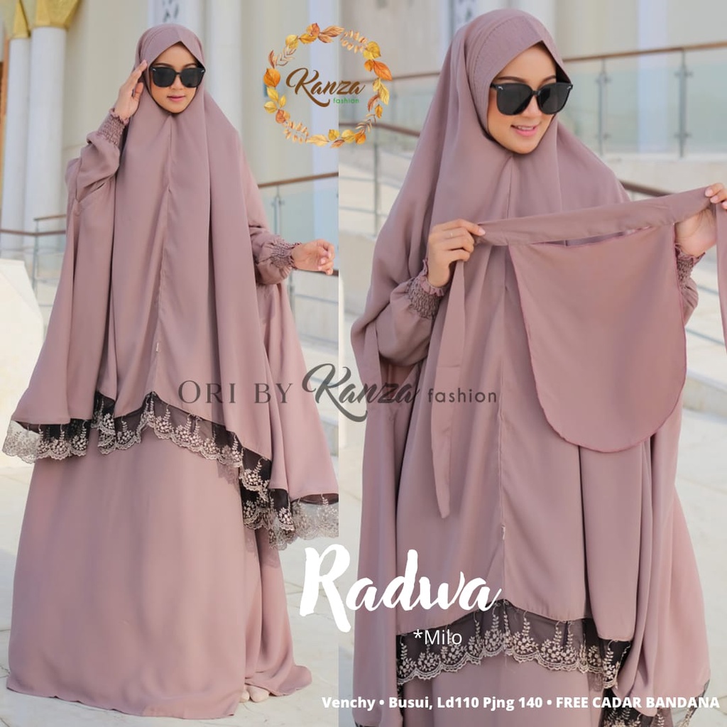 Radwa Syari Gamis Muslim Busui Free Cadar Original Produk By Kanza Fashion