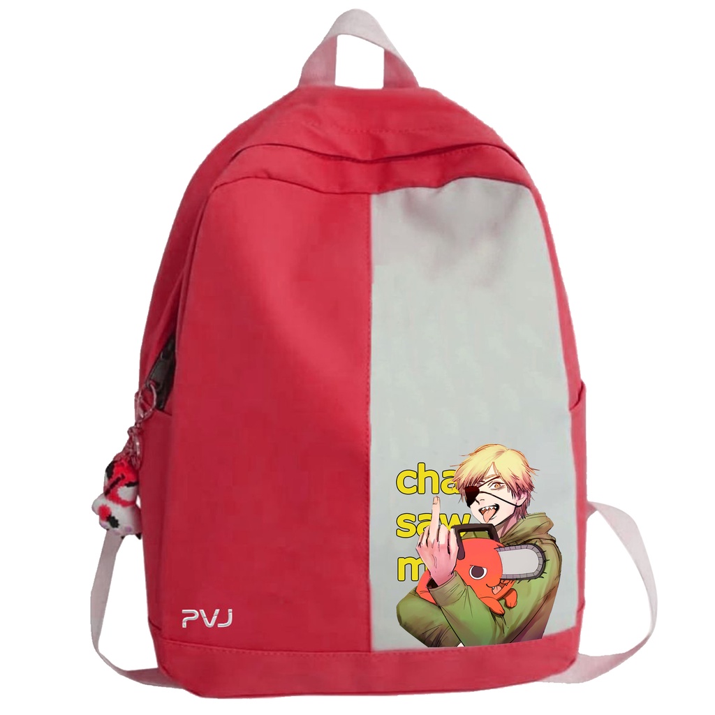 PVJ - Tas Anime Chainsaw Man Denji Ransel Anak Sekolah Laki Laki dan Perempuan