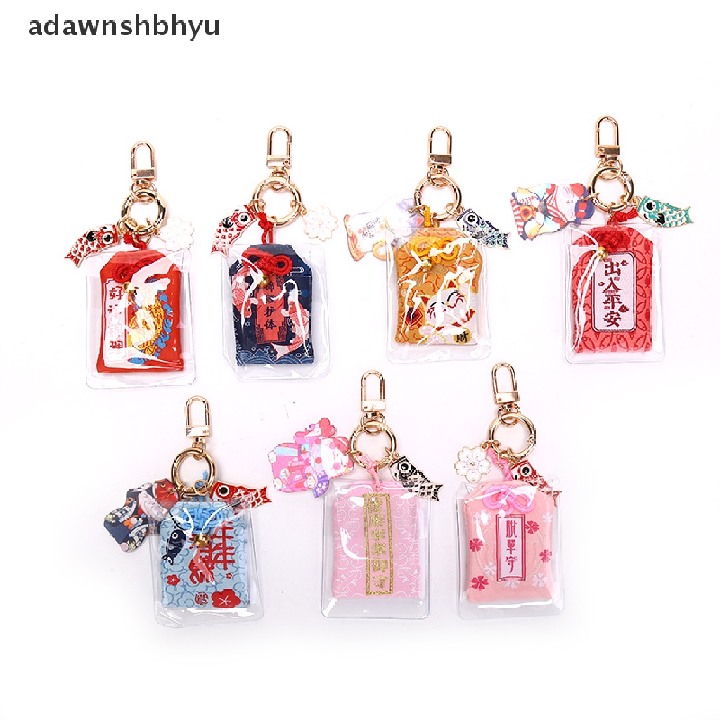 Adawnshbhyu 1X Omamori Maneki Neko Penghilang Kemalangan Lucky Key Holder Gantungan Kunci Gantungan Kunci Hadiah ID