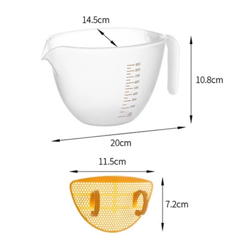 Wadah Pencampur Telur Dengan Piring Saringan Beras Sayuran Buah Keranjang Saluran Air Dapur Aksesoris Kue Multi Fungsi Baking Gelas Takar Kapasitas Besar Susu Kedelai Filter Mangkuk