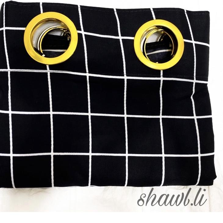 Lebih Ekonomis Gorden Aesthetic Pintu Jendela 12 Ring AESTHETIC Kotak Hitam