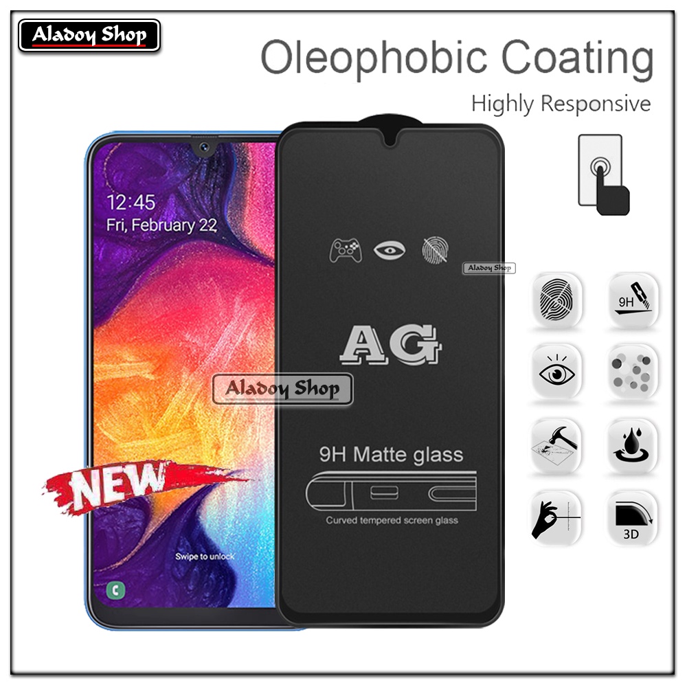 Paket 3IN1 Tempered Glass Layar Matte Anti Glare Samsung A30S/A50/A50S Free Tempered Glass Camera dan Skin Carbon