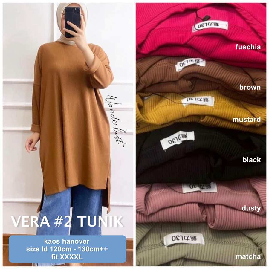 VERA #2 TUNIK PAKAIAN ATASAN MIDI BY WANDERLUST BAHAN KAOS HANOVER
