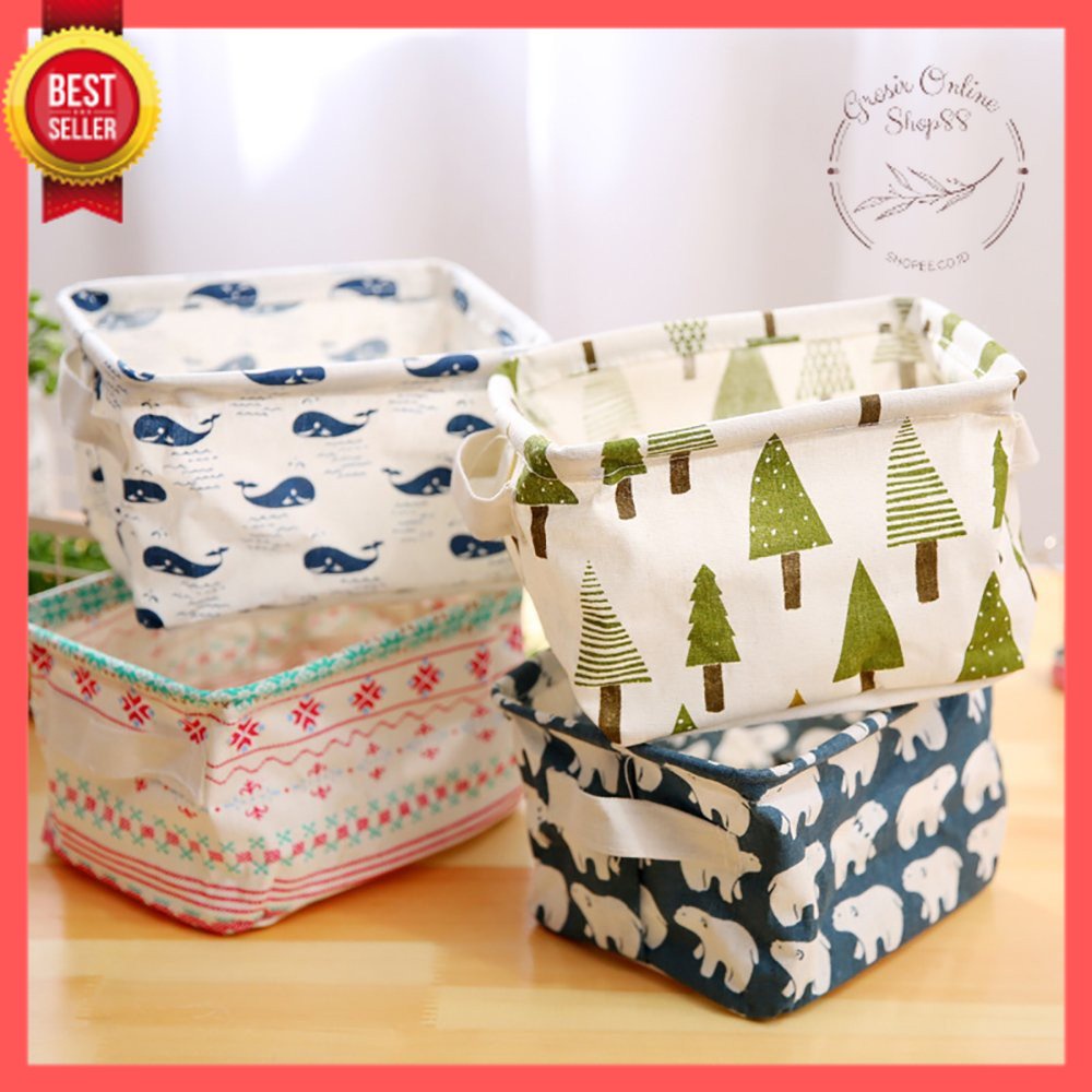 GOS C201 - Kotak Keranjang Motif Penyimpanan Serbaguna -  Organizer Basket Box Motif Multifungsi