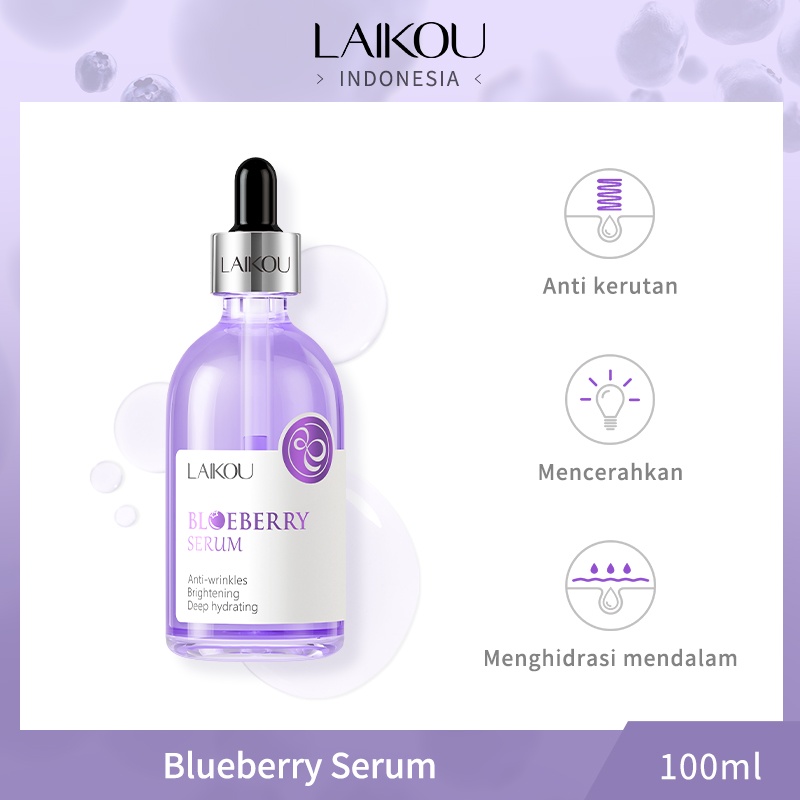 LAIKOU Blueberry Serum Mengurangi Garis-Garis Halus Essence Mengurangi Kerutan Anti-aging 100ml