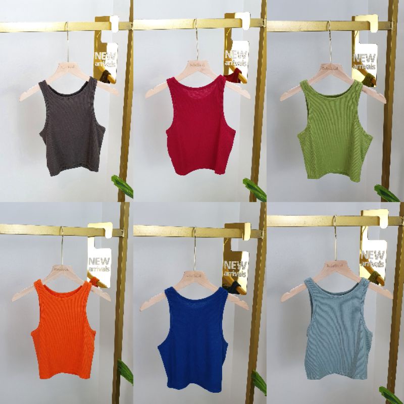 TANKTOP HALTER RIB LOOK LIKE ZR FASHION WANITA IMPORT BANGKOK NOB