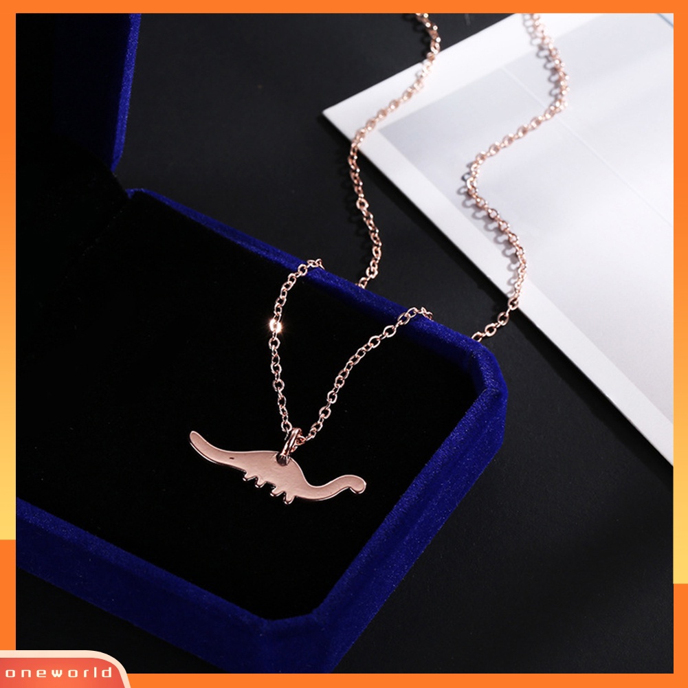 [WONE] Perhiasan Fashion Wanita Ekor Panjang Dinosaurus Liontin Tulang Selangka Dekorasi Rantai Kalung