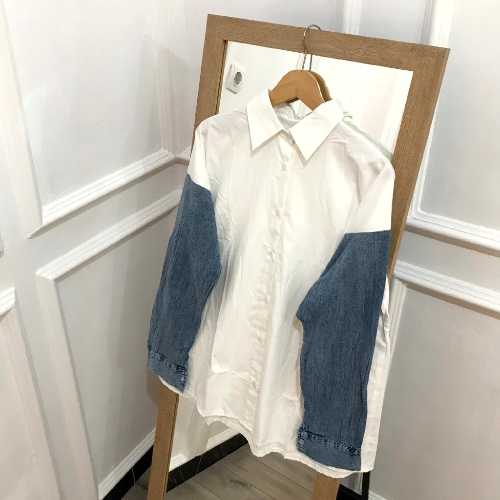 ANSSCLOTHING - ENRICA OVERSIZE SHIRT - Pakaian Wanita - Atasan Wanita - Kemeja Wanita - Basic Shirt 