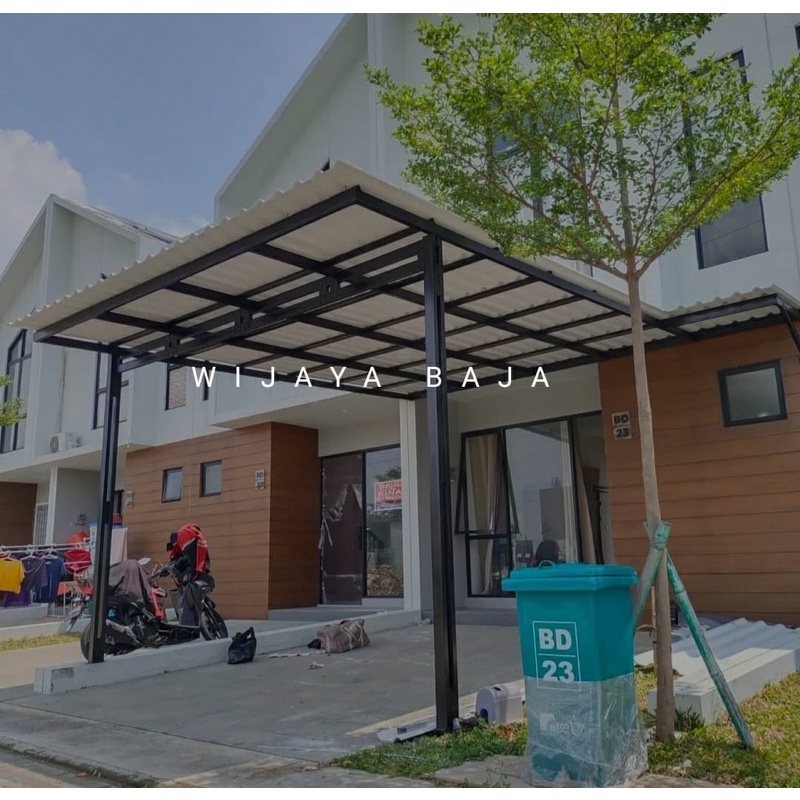 Kanopi baja ringan atap alderon twinwal/double layer tiang double