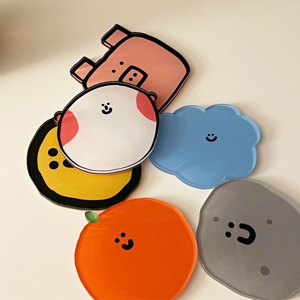 [COD Tangding]simple Ins Kartun Akrilik Coaster Alas Insulasi Panas Tahan Suhu Tinggi Mangkuk Cangkir Pad