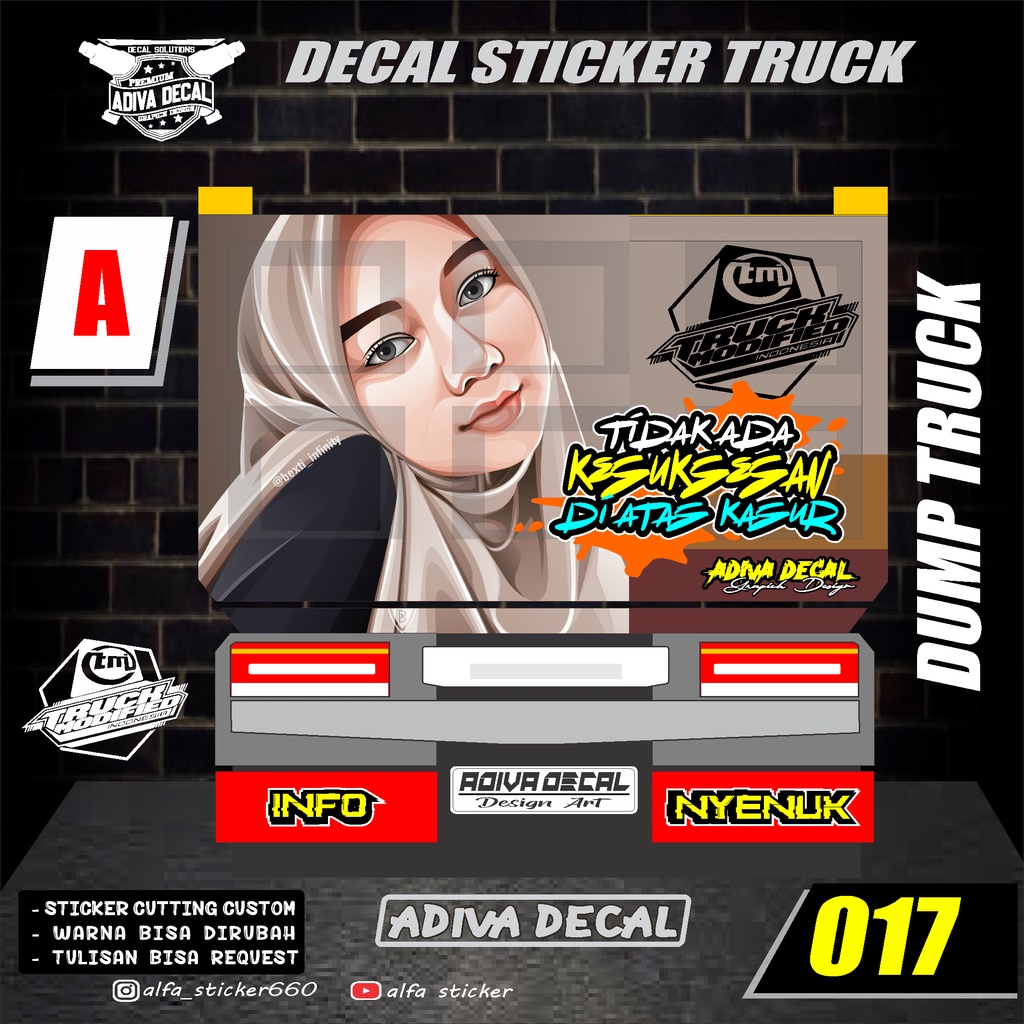STICKER decal pintu truck bebas design dan ukuran - stiker decal pintu truk 017