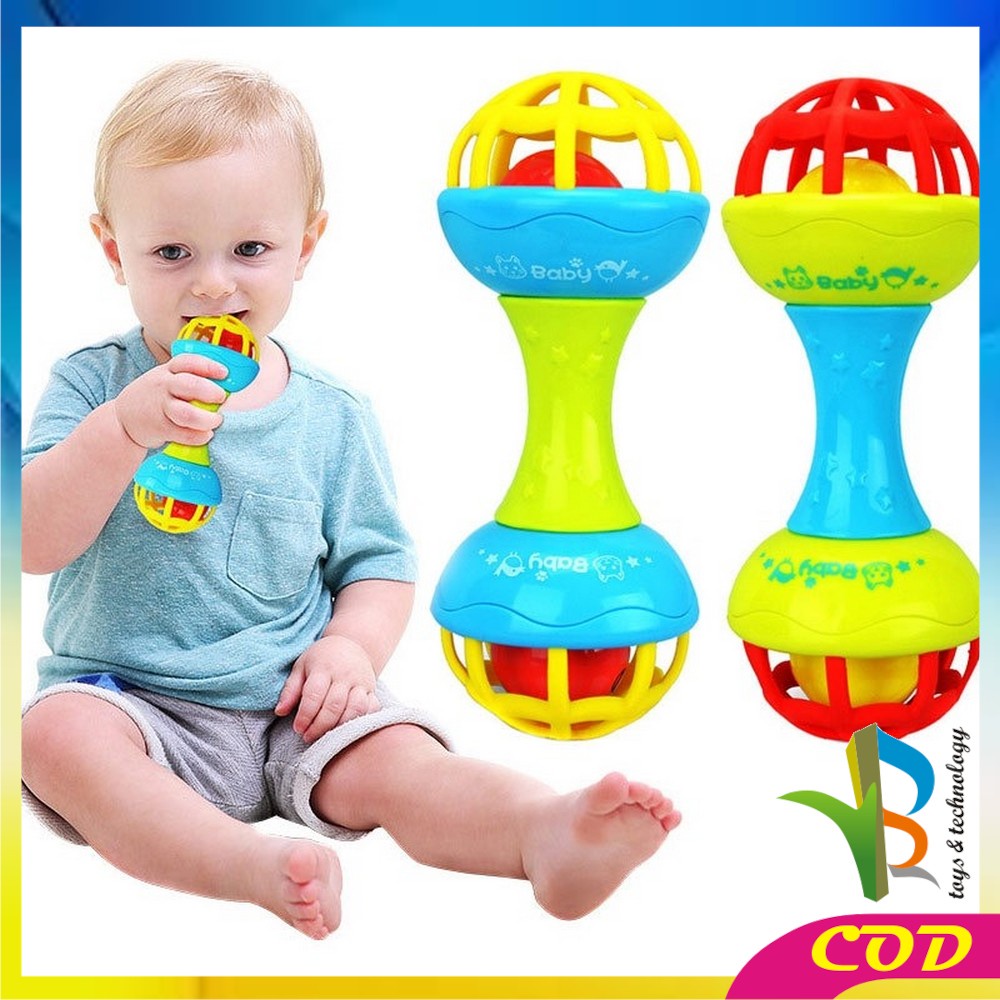 RB-M11 Mainan Bayi Rattle Stick Bunyi Kerincingan Baby Soft Teether Gigitan Bayi BPA Free