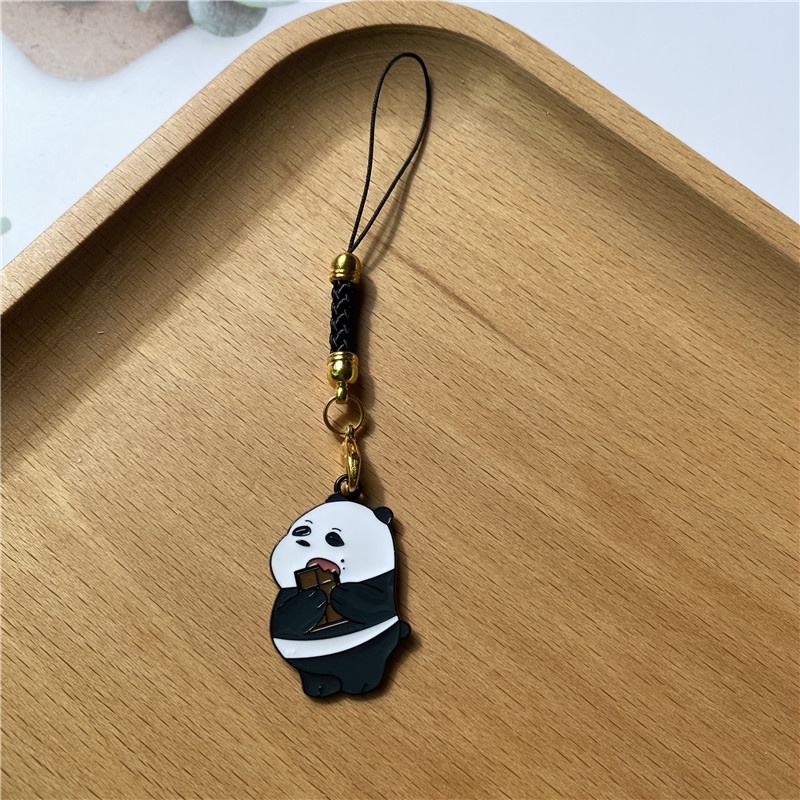 Cute Panda Lanyards Kunci Lanyards Ponsel Tali Headphone Tali Gantung Pesona Telepon