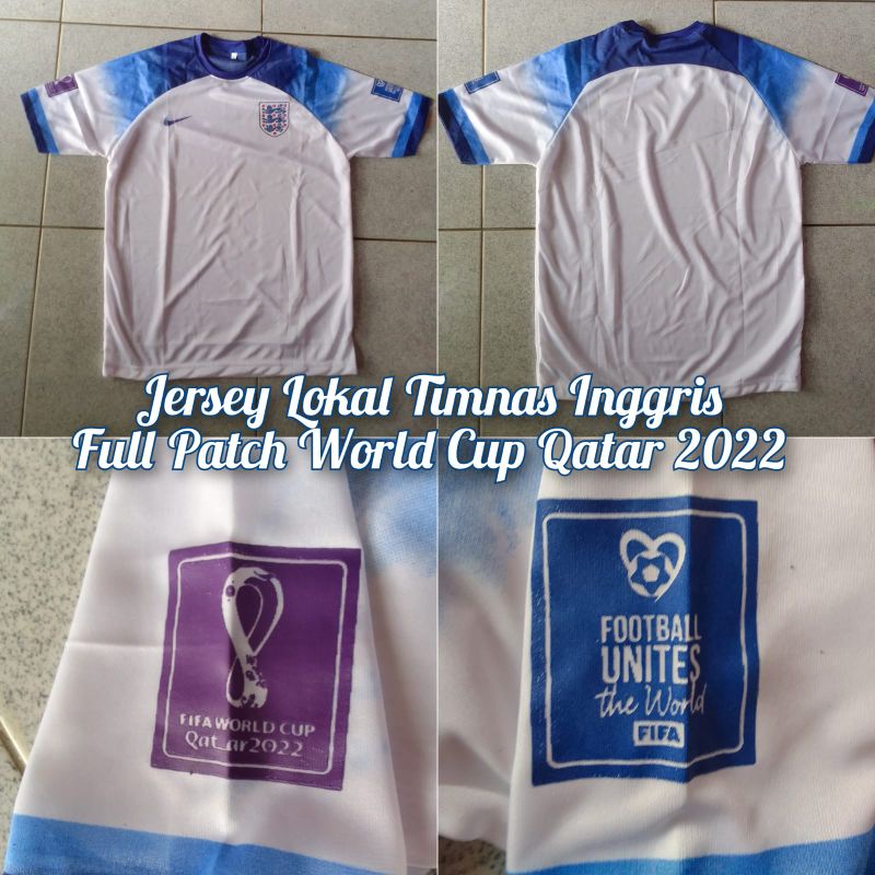 Jersey Lokal Timnas Inggris Full Patch World Cup Qatar 2022