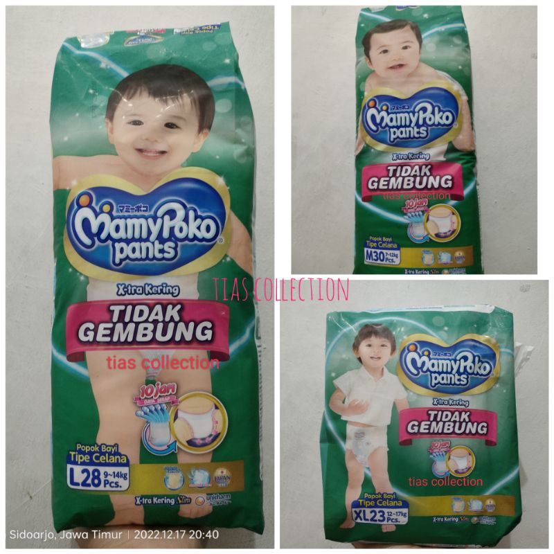 Mamypoko X-tra Kering Tidak Gembung Pants S32/L28/M30/XL23/XXL20
