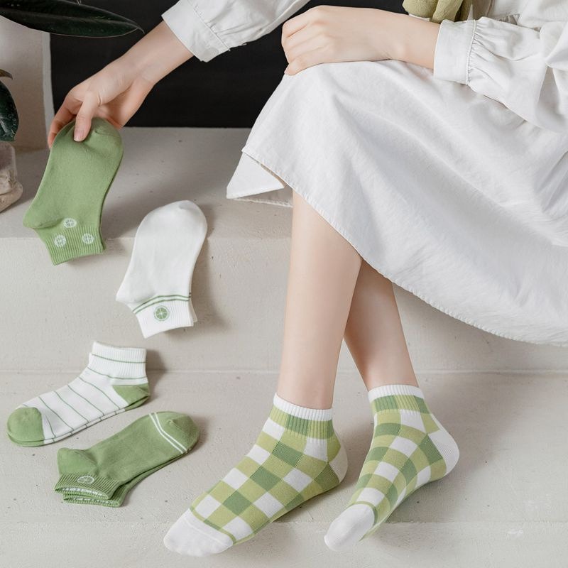 CHAVA | KK805 Kaos Kaki Wanita Motif Lime Semata Kaki Kaus Kaki Pendek Japanese Ankle Socks Korean Unisex Hijau Model lucu Termurah Grosiran