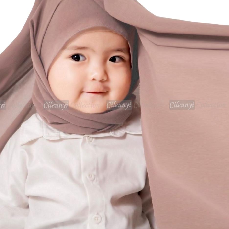 (M(87✓) Pashmina Carla Pasmina Instan Karet Kerudung Bayi 1-4 Tahun Jilbab Instant Anak Pashtan Hija