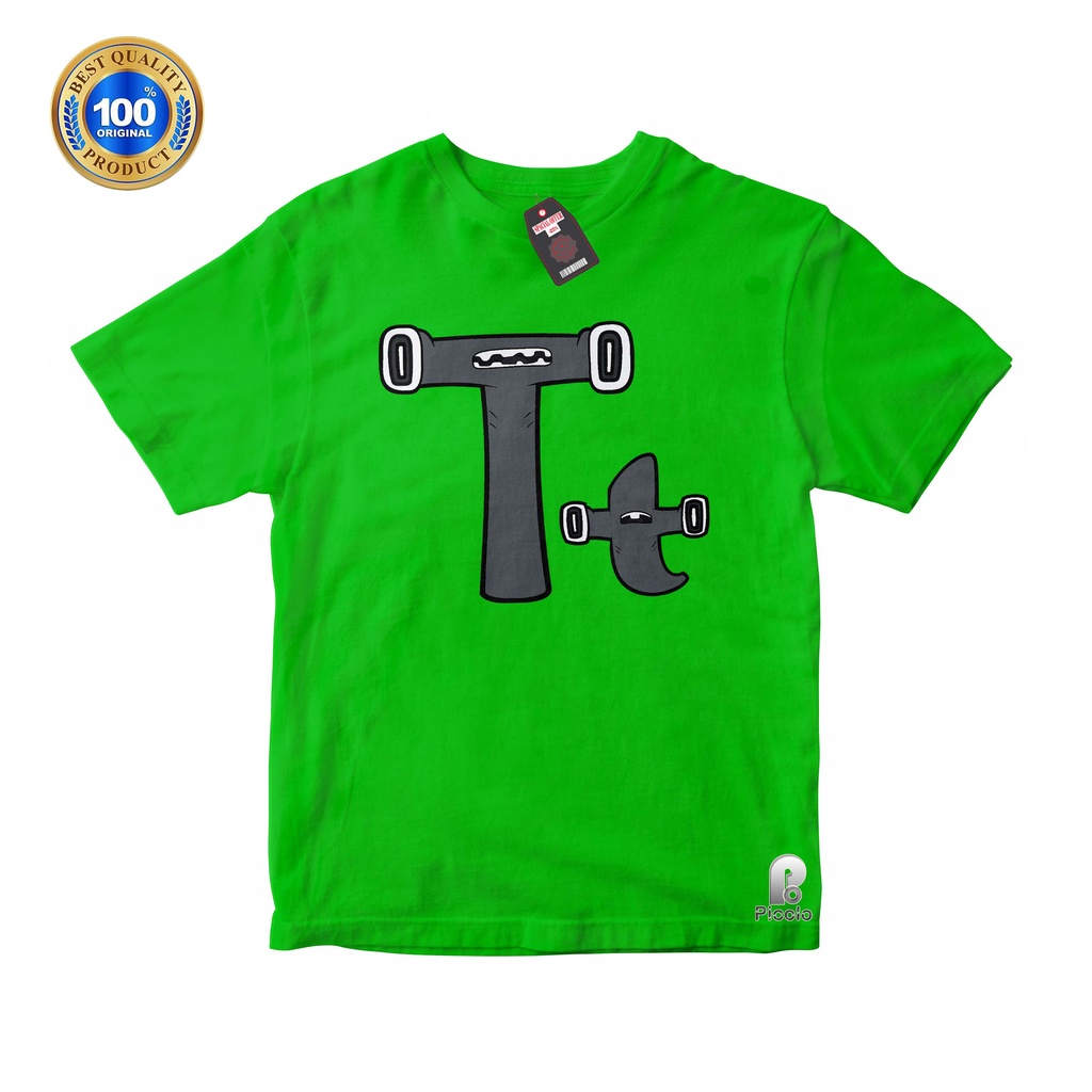 BAJU ANAK KAOS ATASAN ANAK HURUF T ALPHABET LORE UNISEX Bahan COTTUN (FREE NAMA)