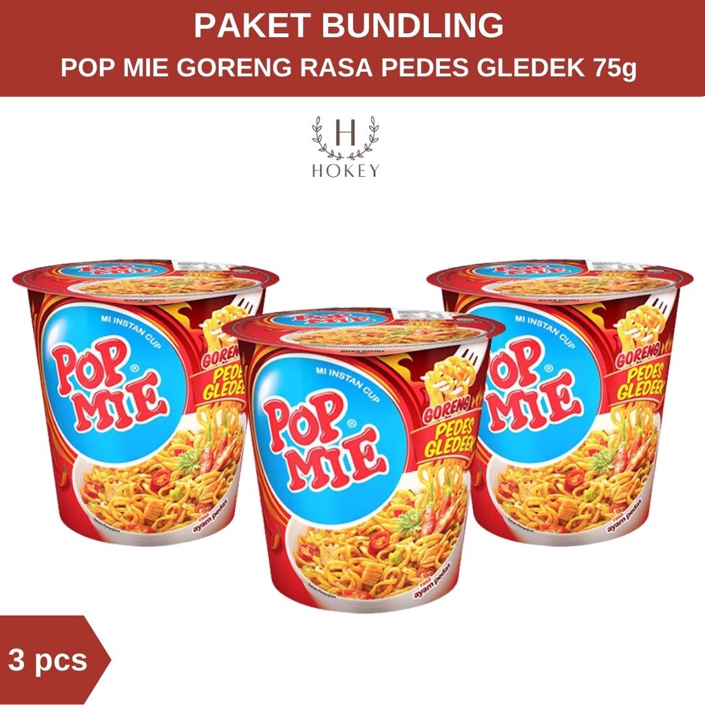 Pop Mie Goreng Pedes Gledek 75g isi 3 bungkus