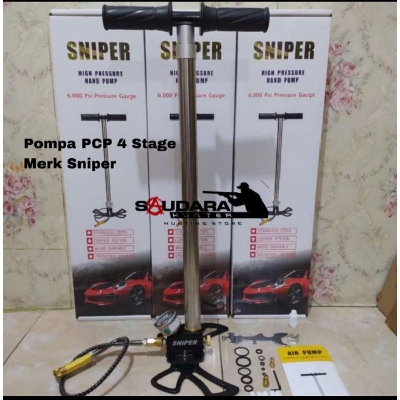 Pompa PCP Sniper 4 Stage Kaki Lipat Tekanan Tinggi 6000 psi
