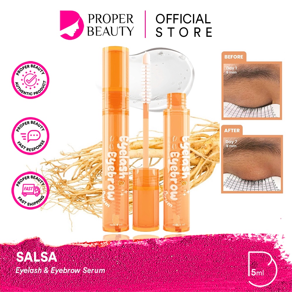 SALSA Eyelash &amp; Eyebrow Serum Indonesia / Serum Bulu Mata &amp; Alis 5ml / Lash &amp; Brow Treatment Serum / Membantu Meningkatkan Volume / Melebatkan Memperpanjang Menguatkan Menebalkan Penumbuh / Eye Lash Eye Brow / Skincare Face Care / Series Pengukur Spoolie