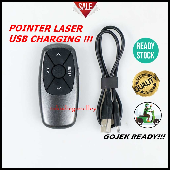 Pointer Laser Wireless Presenter Red 2.4Ghz USB Mini Presentasi USB Charging