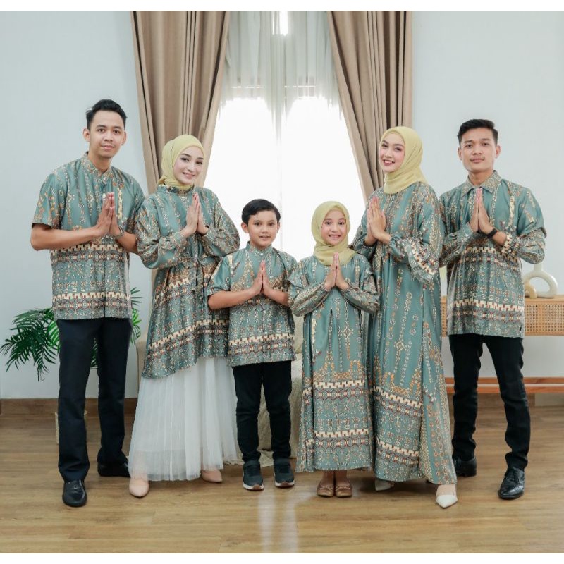 Baju couple family set lebaran 2026 Umroh dress gamis haji idul fitri adha pasangan setelan oneset s