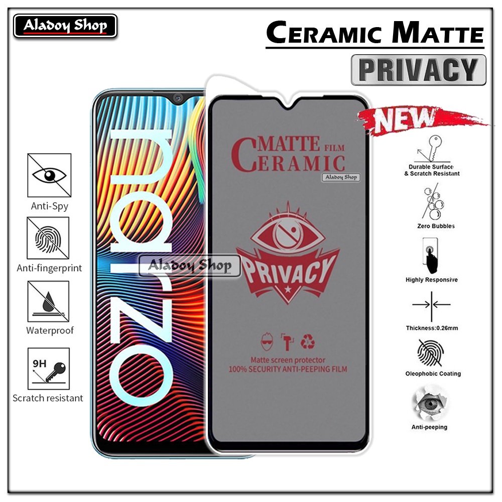 PAKET 2IN1 Anti Gores Privacy Realme Narzo 20 + Tempered Glass Kamera