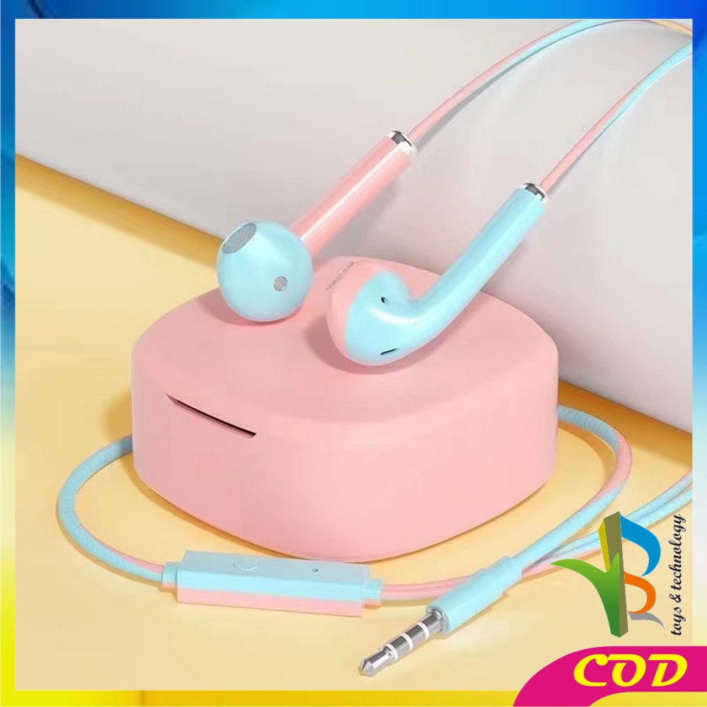 RB-C517 Headset Macaron Earphone Dua Warna Handsfree Musik U24 Macaron Superbass Hedset Musik Extra Bass