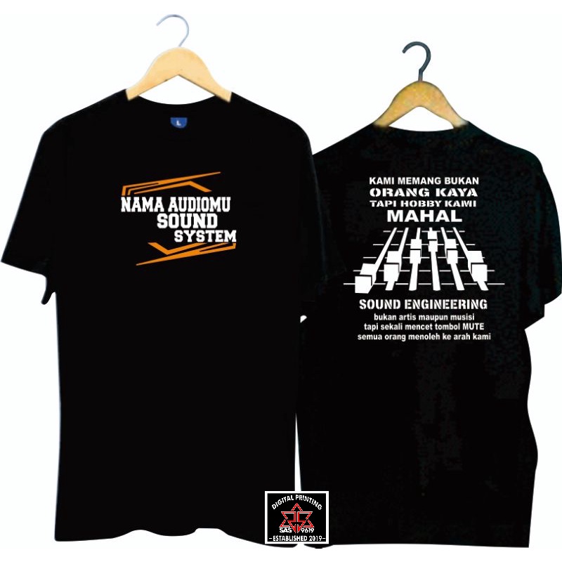 T-shirt Kaos baju REQUEST AUDIO SOUND SYSTEM / kaos operator sound system bisa request nama grup kal