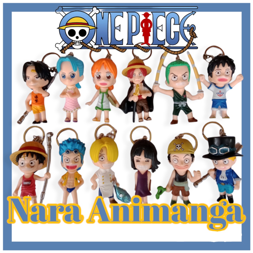 Nara Animanga Gantungan Kunci Action Mini Figure Anime One Piece Child Luffy Zoro Sanji Nami Robin V
