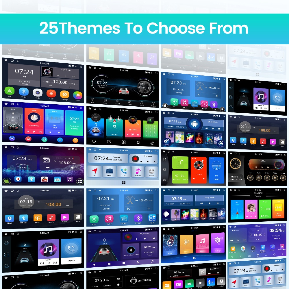 【Hadiah gratis】universal 7/9/10 Inch Car radio Android 12 Navigasi 2+32G IPS Screen Head Unit bisa WiFi/Yotube/GPS with 25 tema