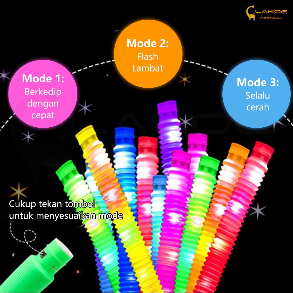 Led pop tubes light lampu mainan anak pop pipes pipa led