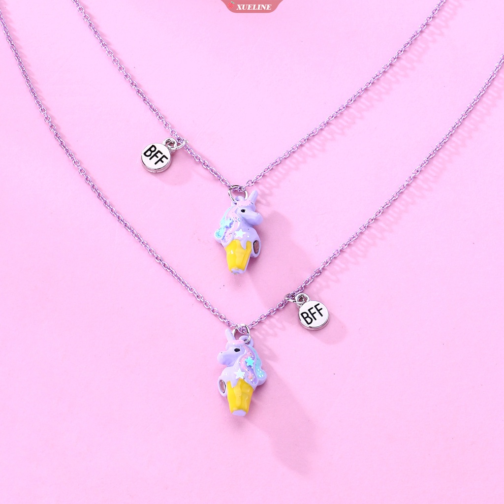 Fashion Lucu unicorn Kalung Kartun Anak magnet Kalung BFF Teman Baik Paduan Tetes Minyak fashion Perhiasan Anak Hadiah [ZXL]