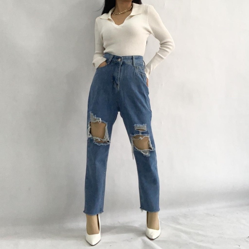 [LUXE.DLABEL]-E68 Jeans |Celana Jeans Highwaist Wanita Import Celana Panjang Jeans Highwaist Wanita Boyfriend Jeans Baggy Jeans Straight Jeans Wanita Murah Import Premium Korea