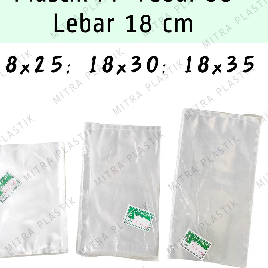 

NRTG-78 Plastik PP Lebar 18 Tebal 06 18x25 18x30 18x35 Kantong Bening Transparan Snack [284]