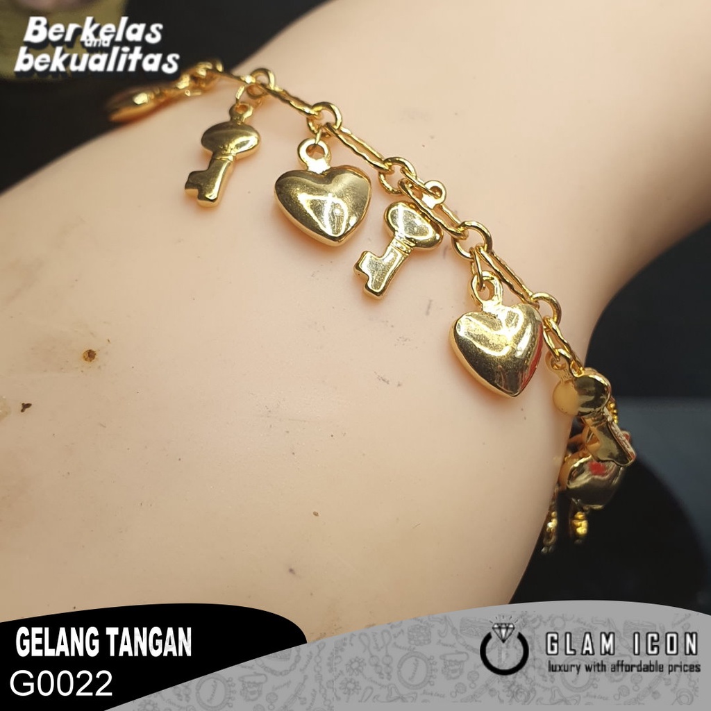 Gelang Rantai Wanita Aksesoris Gelang Wanita bandul Kunci Hati G0022 RGD