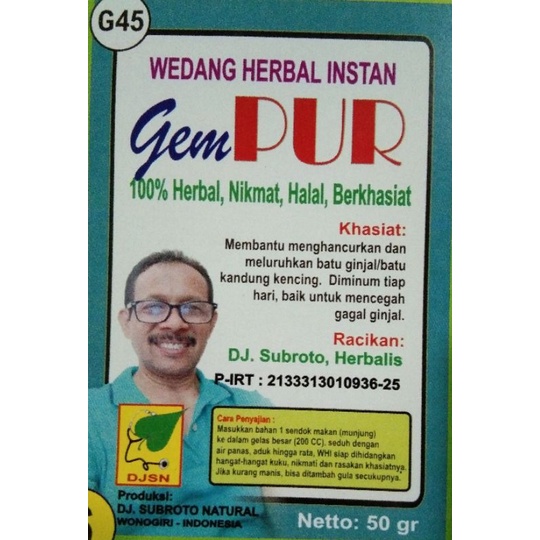 

WEDANG HERBAL INSTAN (WHI) "GEMPUR