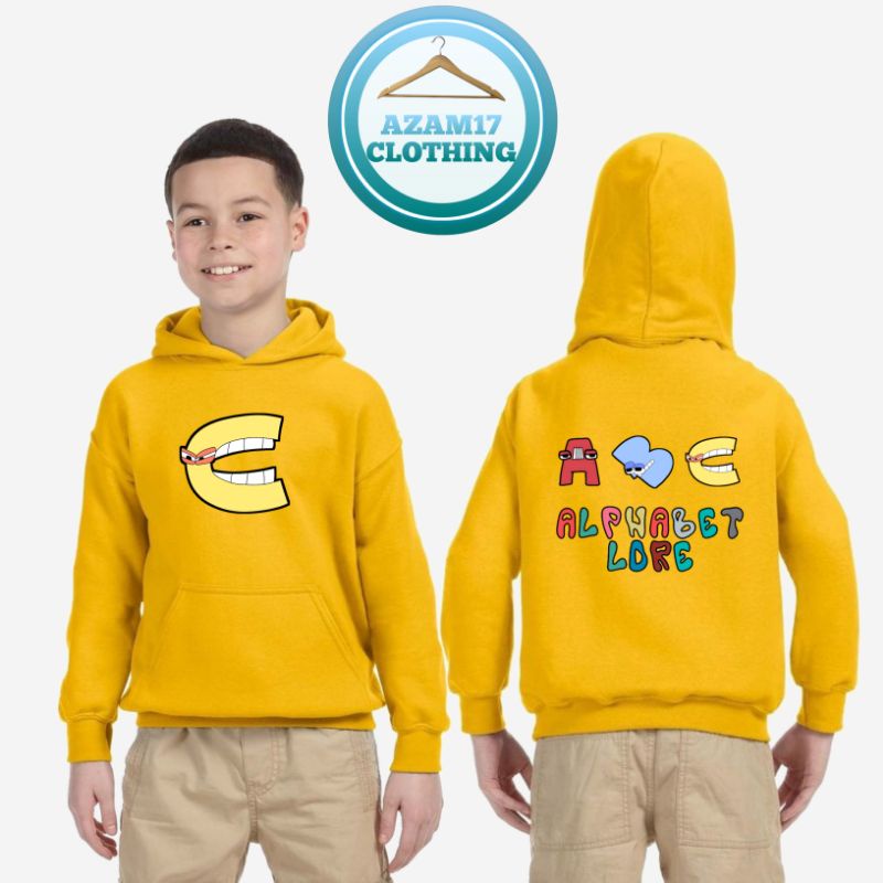 Hoodie Sweater Jaket Anak Alphabet Lore A B C D E F G H I J K L M N Bisa Request Huruf Keren Bagus L