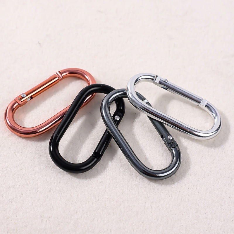 Klip Carabiner Bentuk U Serbaguna/Konektor Rantai Pengunci Aluminium Tahan Lama/Hook Gesper Gantung Oval Hitam