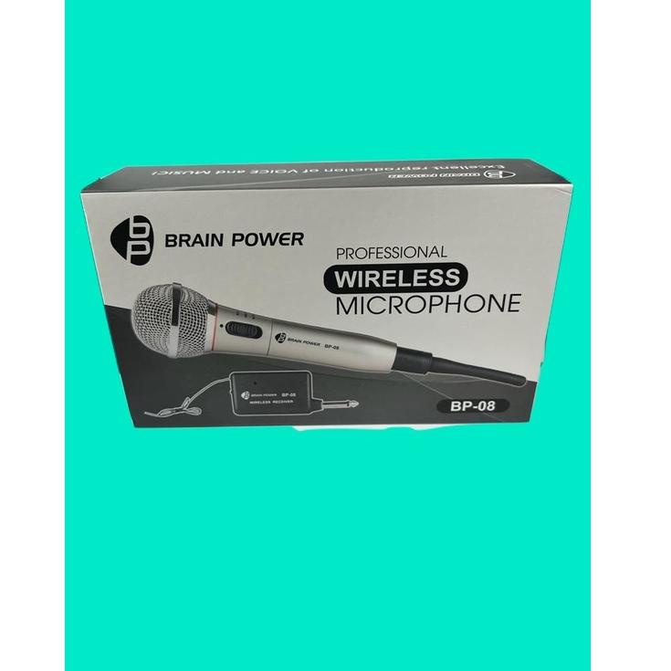 [KODE 4679] Microphone Wireless Proffesional Brain Power BP-08 - Mic Wireless dan Kabel - Microphone Wired &amp; Wireless - Mikrofon Bluetooth dan Kabel