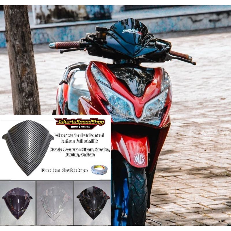 Visor honda vario 125 injeksi old lama bahan akrilik free double tape perekat