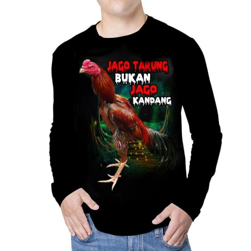 kaos lengan panjang ayam jago tarung