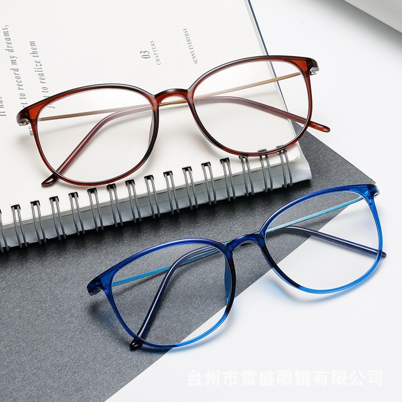 (YUZHU) Vintage Fashion Bingkai Persegi Panjang Anti Cahaya Biru Kacamata Lady TR90 Red Frame Eyeglasses Wanita