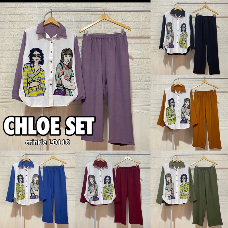 ONE SET CRINKLE SUBLIM PRINT JUMBO GAMBAR PEDRO SETCEL CHLOE BIGSIZE KANCING BUSUI FULL KARET MODELLANO