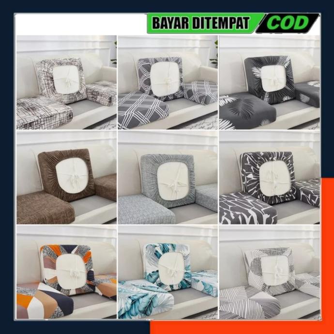 Promo COVER JOK DUDUKAN SOFA SARUNG SOFA KOTAK 1 2 3 SEATER ELASTIS FURNITUR